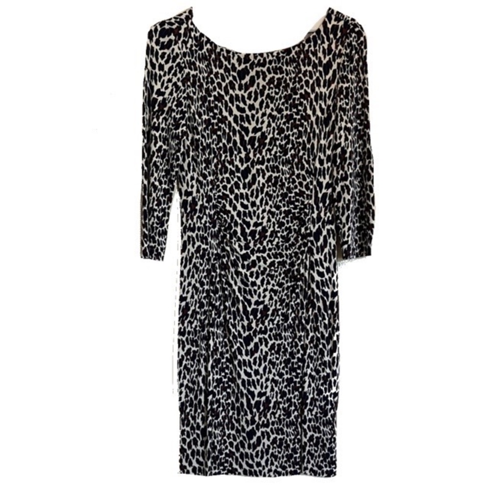Tory Burch Leopard Print 3/4 Sleeve Dress